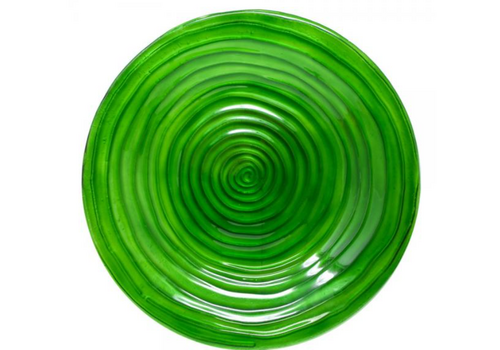  Hunter Green Glass Bird Bath 
