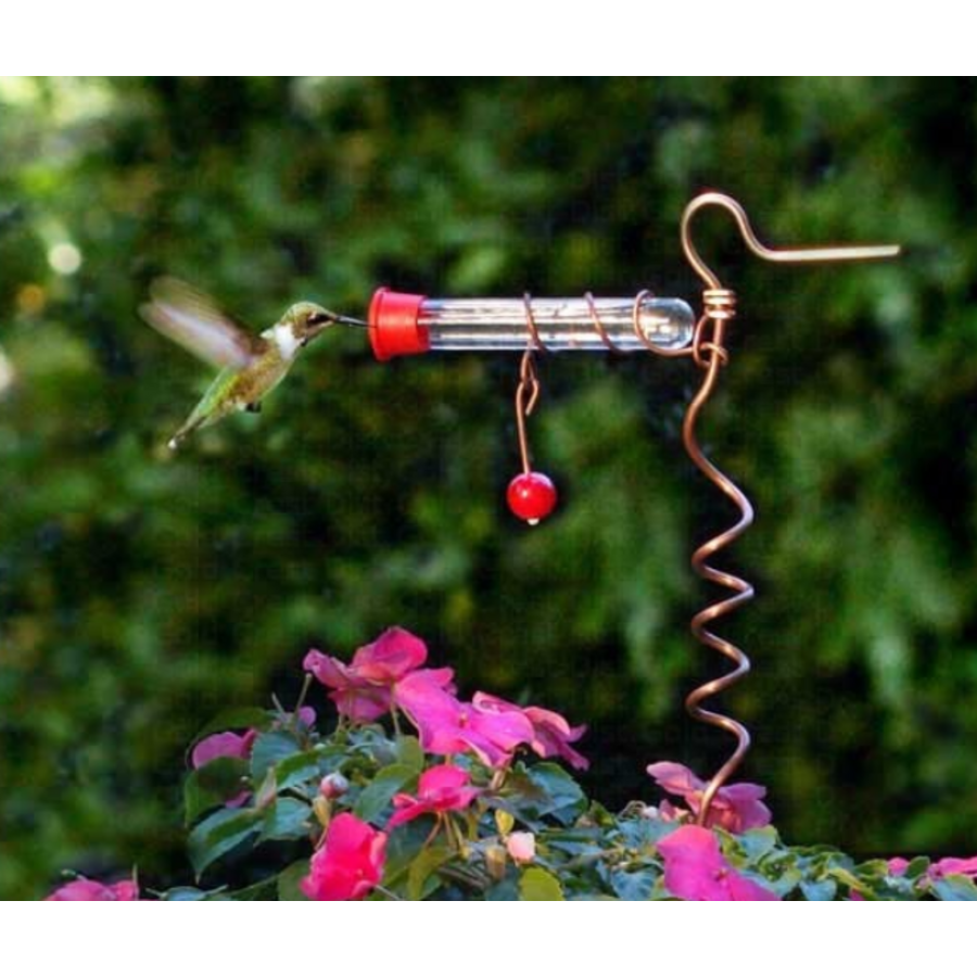 Flower Pot One Tube Hummingbird Feeder
