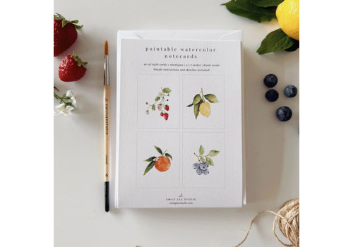  emily lex studio Fruit Paintable Notecards 