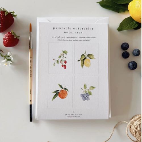  emily lex studio Fruit Paintable Notecards 