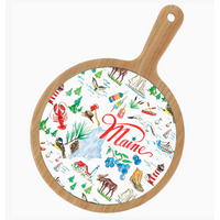 Maine State Collection Bamboo & Ceramic Cheese Board