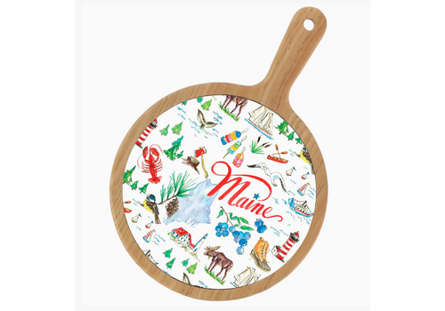  Boston International Maine State Collection Bamboo & Ceramic Cheese Board 