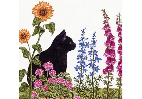  Alice's Cottage Flour Sack Towel Cat in Garden 