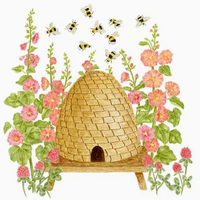 Flour Sack Towel Bees & Flowers