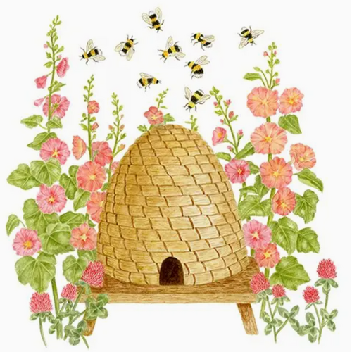  Alice's Cottage Flour Sack Towel Bees & Flowers 