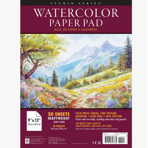  Peter Pauper Press Studio Series Watercolor Paper Pad 9x12 
