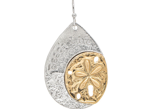  Rain Jewelry Collection Beach Life Sand Dollar Teardrop Earrings 
