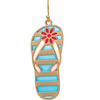 Rain Jewelry Collection Blue Stripe with Flower Flipflop Earrings