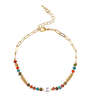 Multi Disc Bead Chain Anklet