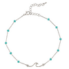 Rain Jewelry Collection Blue Beads Wave Chain Anklet