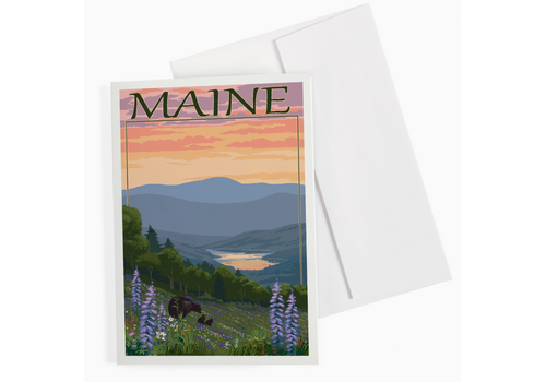  Lantern Press Bear & Cubs Maine Notecard 