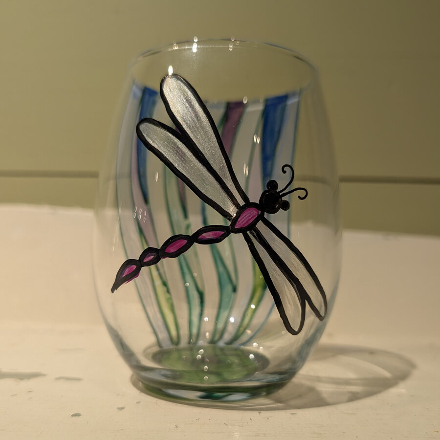Dragonfly Stemless Goblet