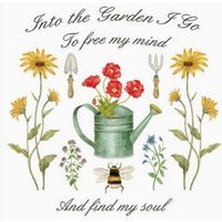 Flour Sack Towel Into the Garden