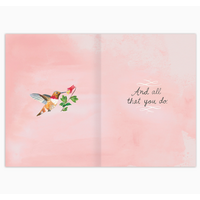 Grateful Hummingbird Thank You Card