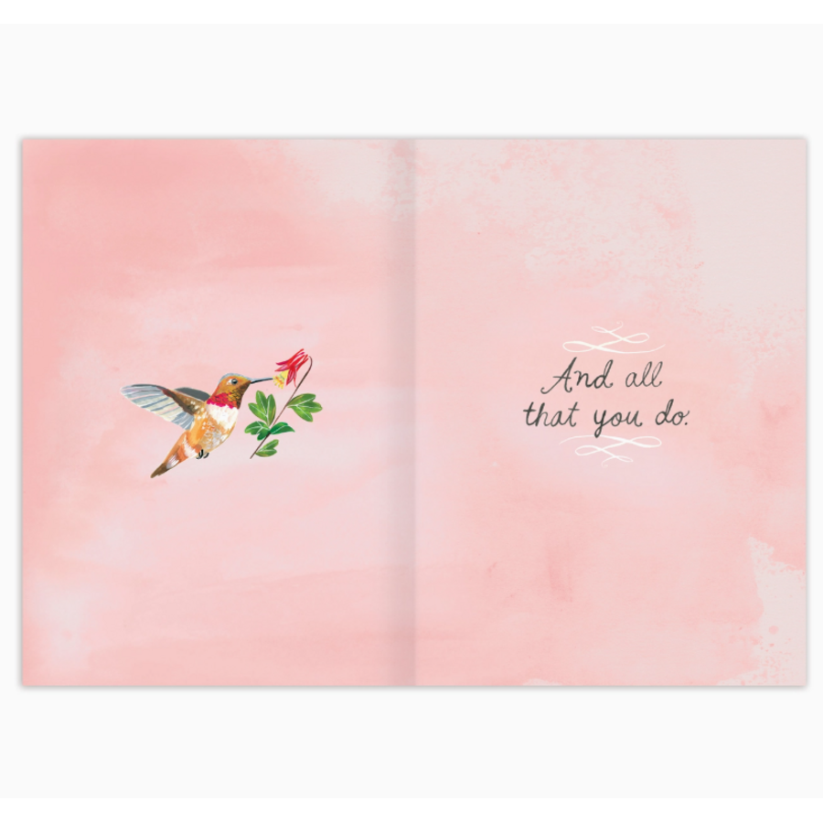 Grateful Hummingbird Thank You Card