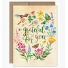 Biely & Shoaf Grateful Hummingbird Thank You Card