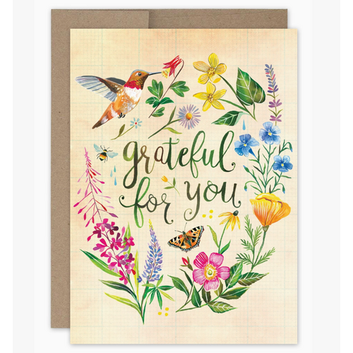  Biely & Shoaf Grateful Hummingbird Thank You Card 