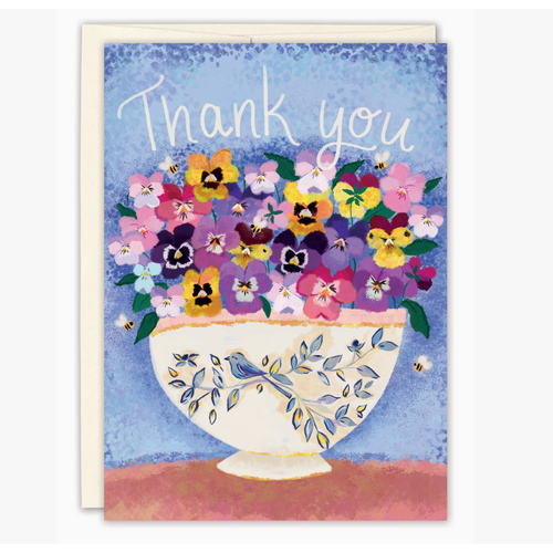  Biely & Shoaf Pansies Thank You Card 