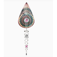 Crystal Rose Teardrop Mini Set Wind Spinner