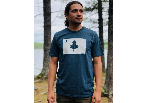  Maine Souvenirs Vintage 1901 Maine Flag Tee Forest Green 