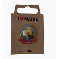 Maine Moose Lighthouse Pin