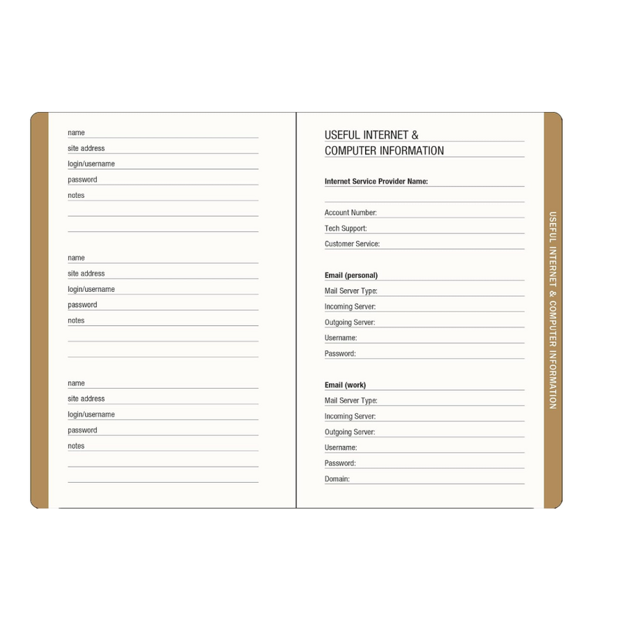 Cosmos Internet Address & Password Logbook