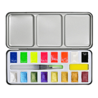 Metallic & Neon Watercolor Paint Set (18 Colors)