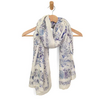 Joy Accessories Birds & Flowers Scarf Blue