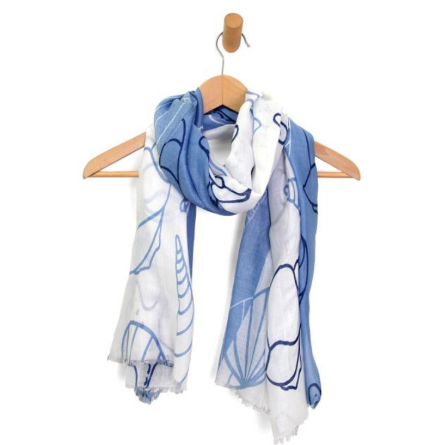 Shells & Starfish Scarf Blue