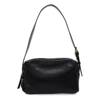 Vegan Leather Double Zip Shoulder Bag