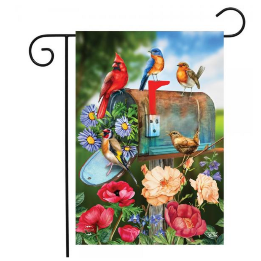Birds & Mailbox Garden Flag