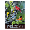 Songbirds on Birch Branches Garden Flag