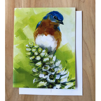 Bluebird on Flower Card
