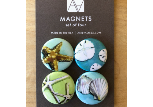  Art by Alyssa Shells Magnet Set 