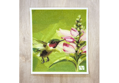  Art by Alyssa Hummingbird Swedish Dishcloth 