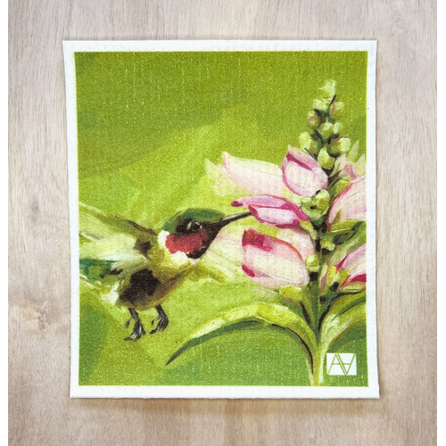  Art by Alyssa Hummingbird Swedish Dishcloth 