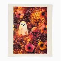 Spooky Flower Garden Swedish Dishcloth