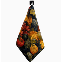 Fall Full Moon Harvest Halloween Waffle Towel