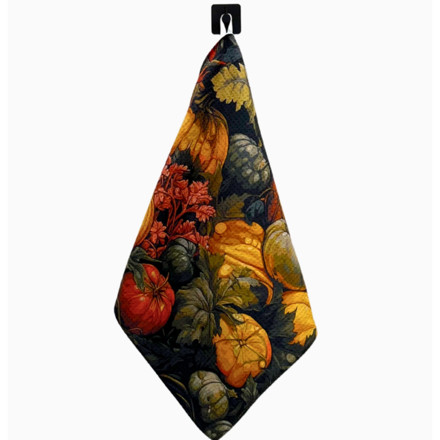 Fall Full Moon Harvest Halloween Waffle Towel