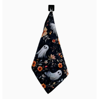 Ghosts & Fall Flowers Waffle Towel