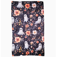 Ghosts & Fall Flowers Waffle Towel