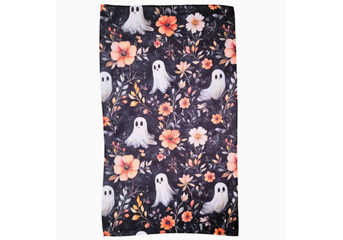  Driftless Studios Ghosts & Fall Flowers Waffle Towel 