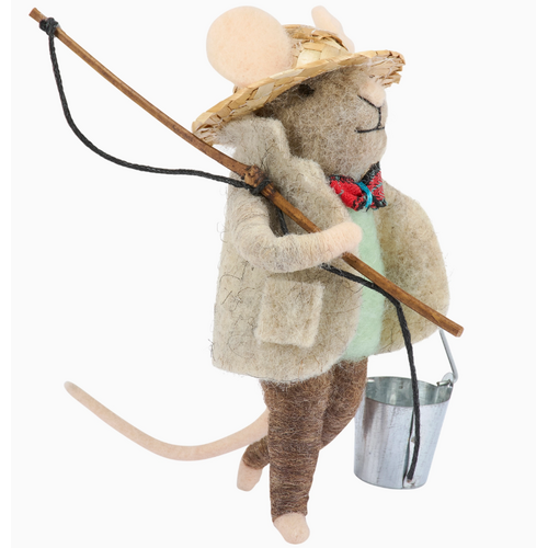  Primitives by Kathy Felt Fishing Mouse Critter 