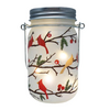Cardinals on Boughs LED Mason Jar