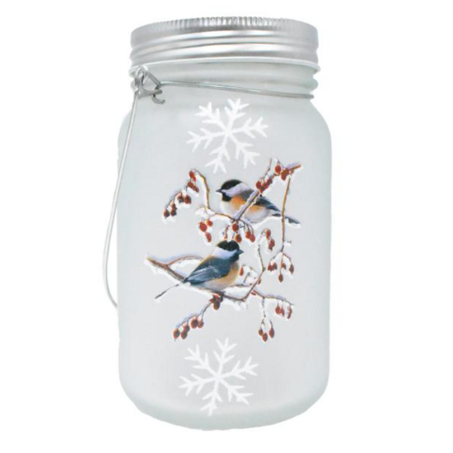 Chickadee LED Mason Jar