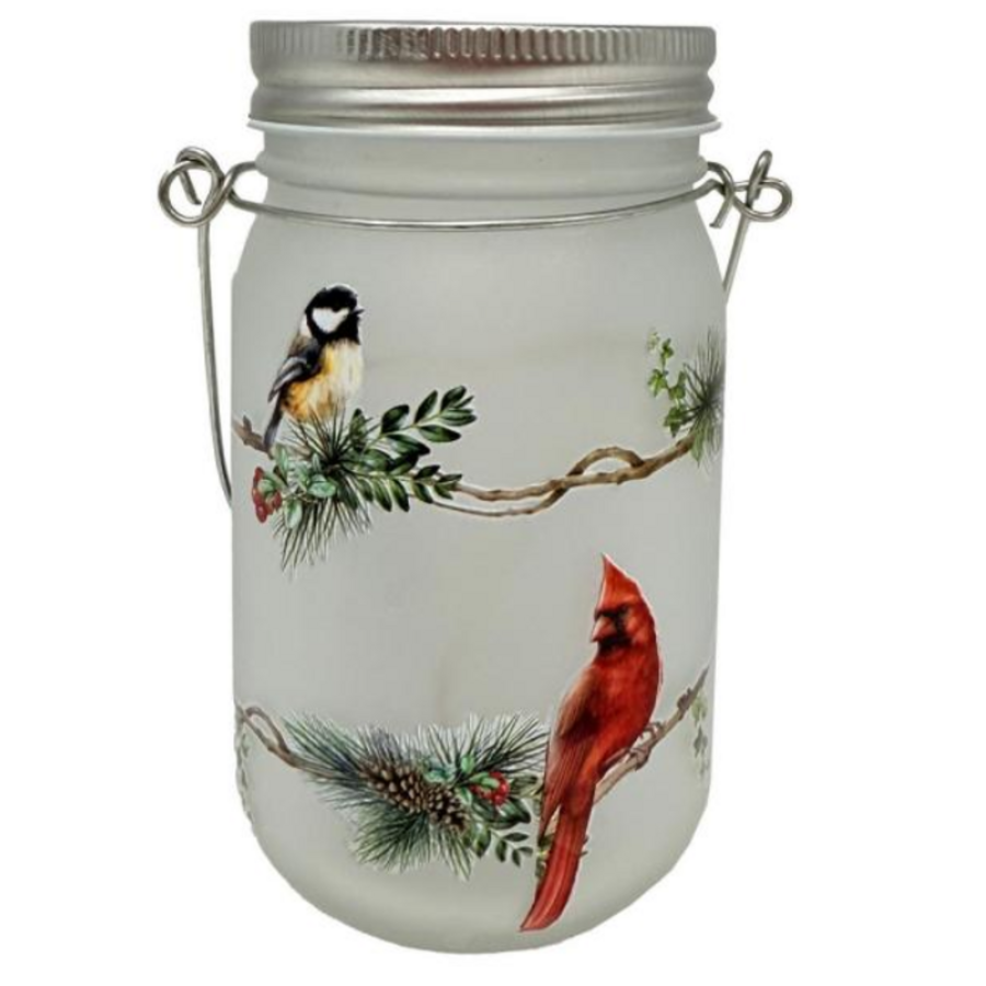 Birds on Bough LED Mason Jar