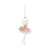 Creative Co-Op Ballerina Ornament with Fluffy Pink Tutu and Glitter