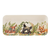 Creative Co-Op Stoneware Platter with Woodland Animals & Seasonal Botanicals