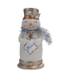 Creative Co-Op Resin Glitter Snowman with Tinsel Scarf