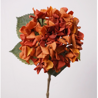 24" Ultra-Realistic Hydrangea Sunset Orange